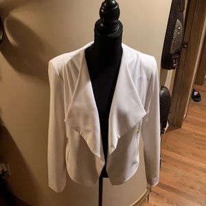 Bar III White Lg W Jacket with Gold zipper detail